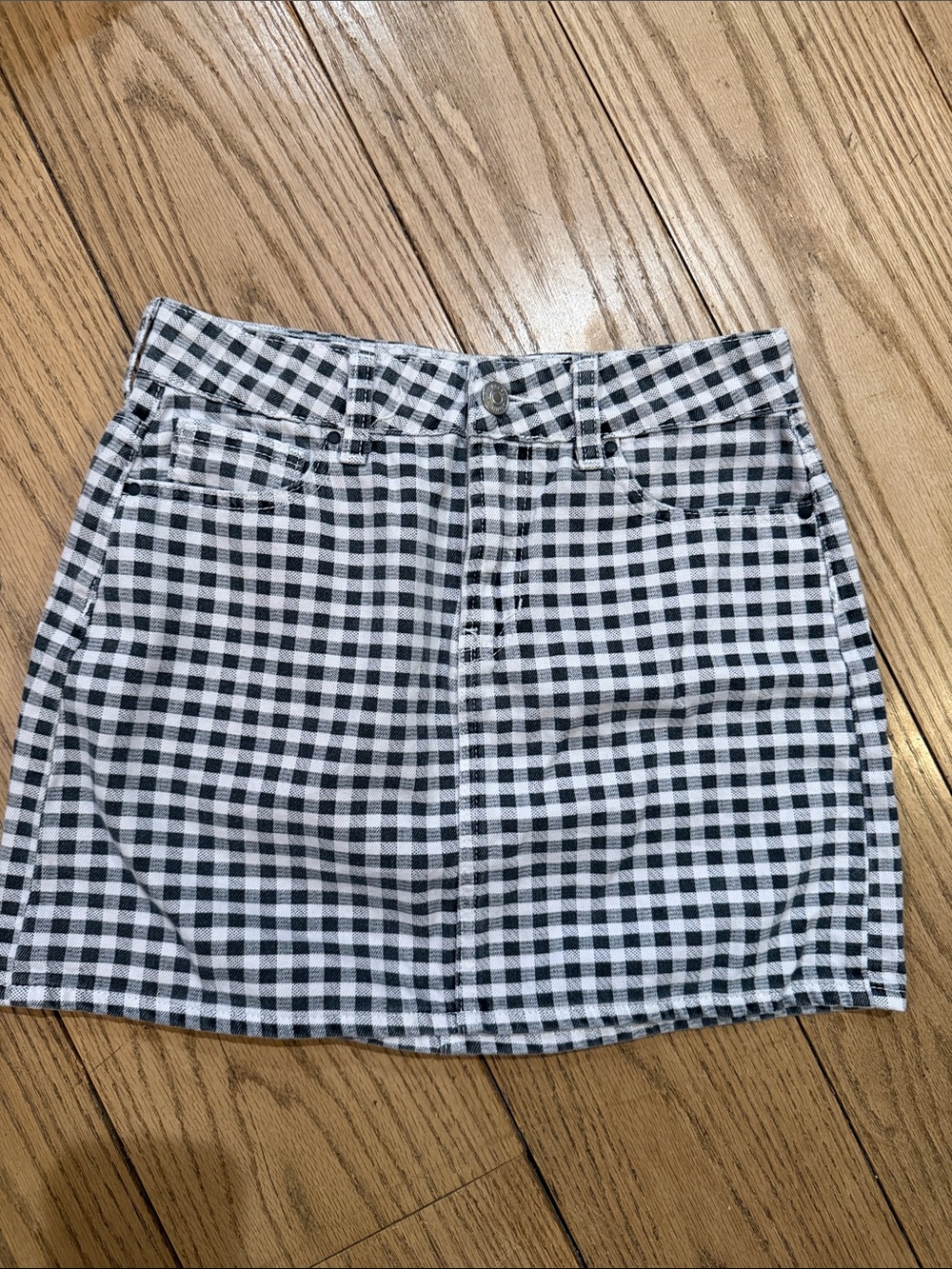 PacSun Black and White Gingham Mini Skirt